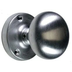 Mortice Door Knobs - Mushroom Design - Satin Chrome
