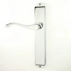 Andros Suite - Long Plate Door Handles - Polished Chrome