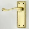 Georgian Design Traditional Scroll Door Handles With Rope Detail - Polished Brass (Lacquered)