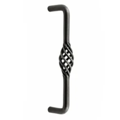 D Shape Cupboard Handle With Cage Design - Available In Two Lengths - Antique Steel