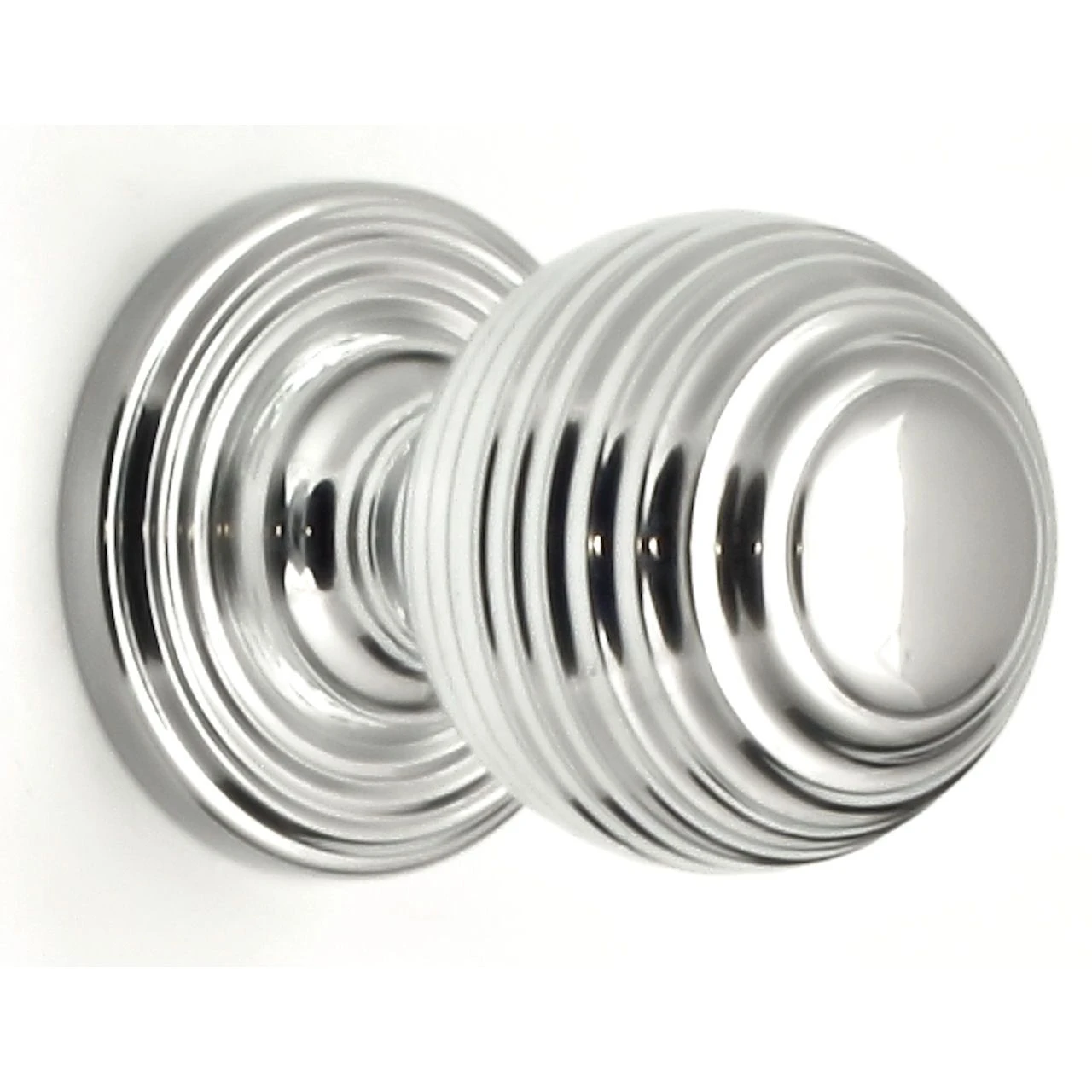 Queen Anne Style - Ringed Pattern Reeded Cupboard Door Knobs - 3 Sizes - Polished Chrome - Image 6