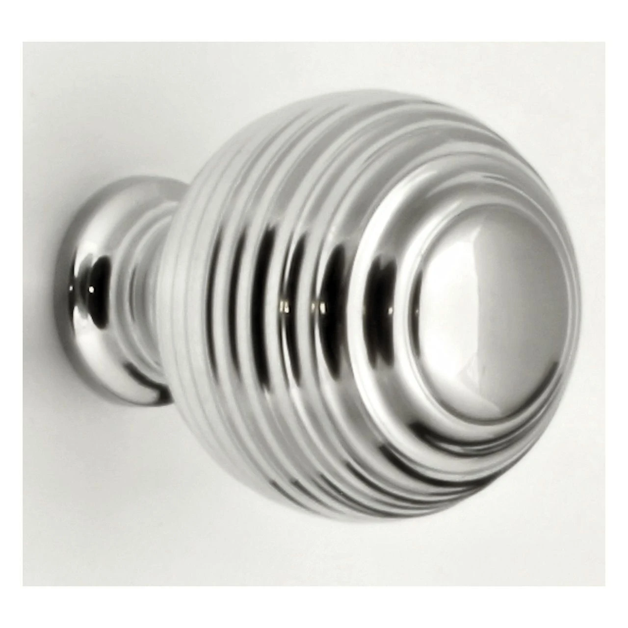 Queen Anne Style - Ringed Pattern Reeded Cupboard Door Knobs - 3 Sizes - Polished Chrome - Image 4