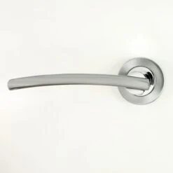 Modena Door Handles - Dual Finish Satin & Polished Chrome - Suitable For Use With FD30 / FD60 Fire Doors