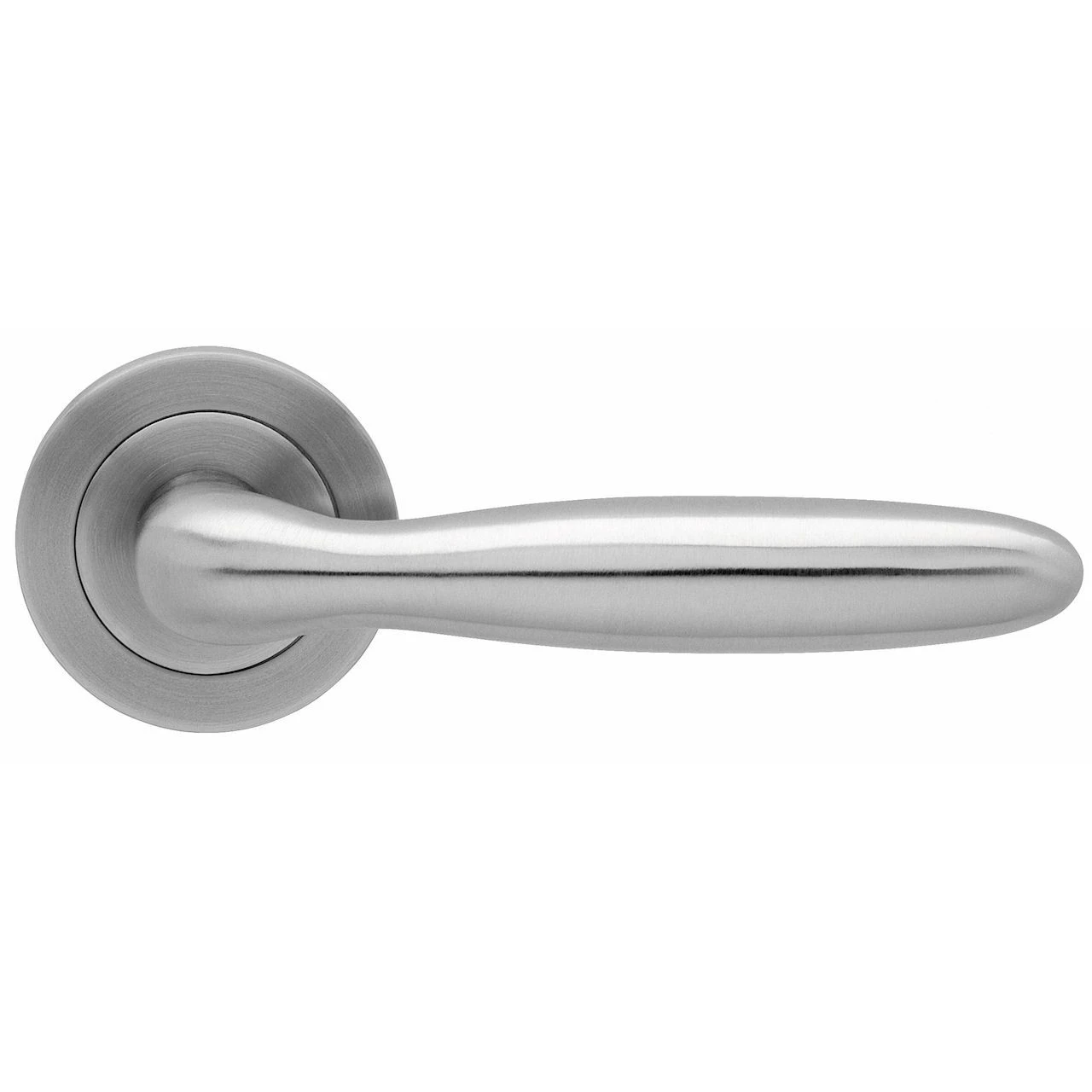 Corfu - Round Rose Lever Handles - Satin Stainless Steel - Image 5