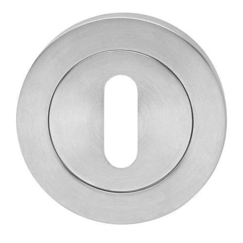 Corfu - Round Rose Lever Handles - Satin Stainless Steel - Image 4