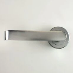 Concept Lever - Round Rose Door Handles - Satin Chrome - Suitable For Use With FD30 / FD60 Fire Doors