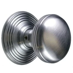 Ringed Pattern Mortice Knob Set - Satin Chrome