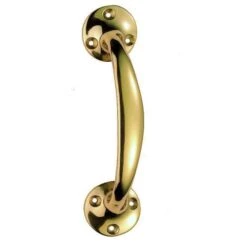 Bow Shape Face Fix Pull Handle - Polished Brass (Lacquered)