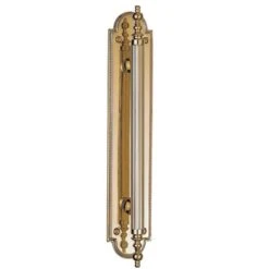 Regency Suite Beaded Pattern Pull Handle On Shaped Back Plate - Polished Brass (Lacquered)