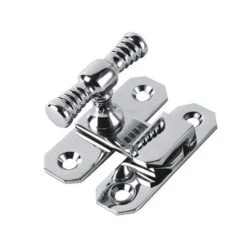 Reeded Pattern T-Handle Throw Over Fastener - Polished Chrome