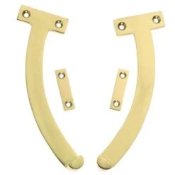 Fixed Quadrant Arm Stays For Fanlight Windows - Polished Brass (Lacquered)