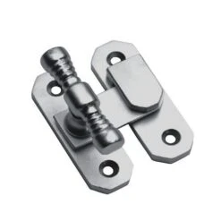 Reeded Pattern T-Handle Throw Over Fastener - Satin Chrome