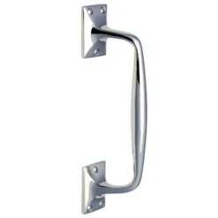 Cranked Design Pub Style Face Fix Pull Handle - Polished Chrome