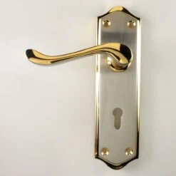 Buckingham Lever Handle Suite - Dual Finish - Satin Nickel & Gold