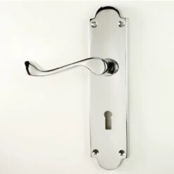 Kensington Lever Suite - Large Plate - Polished Chrome
