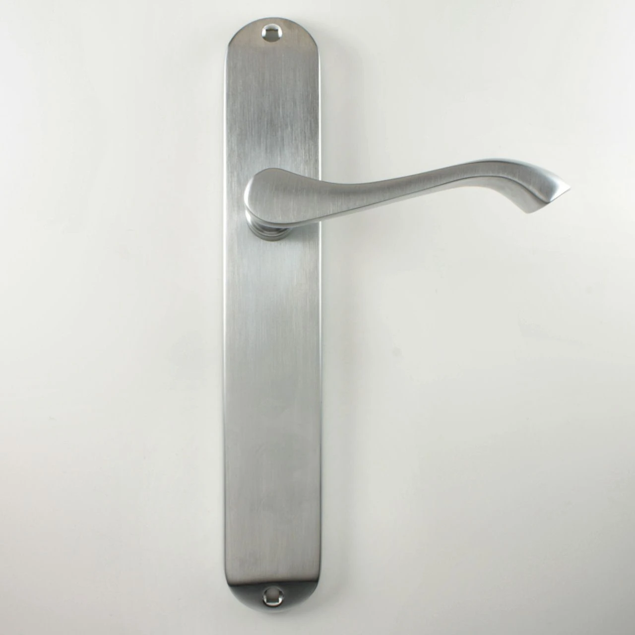 Andros Suite - Long Plate Door Handles - Satin Chrome - Image 2