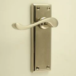 Edwardian Door Handle Suite - Dual Finish - Satin Nickel & Polished Nickel