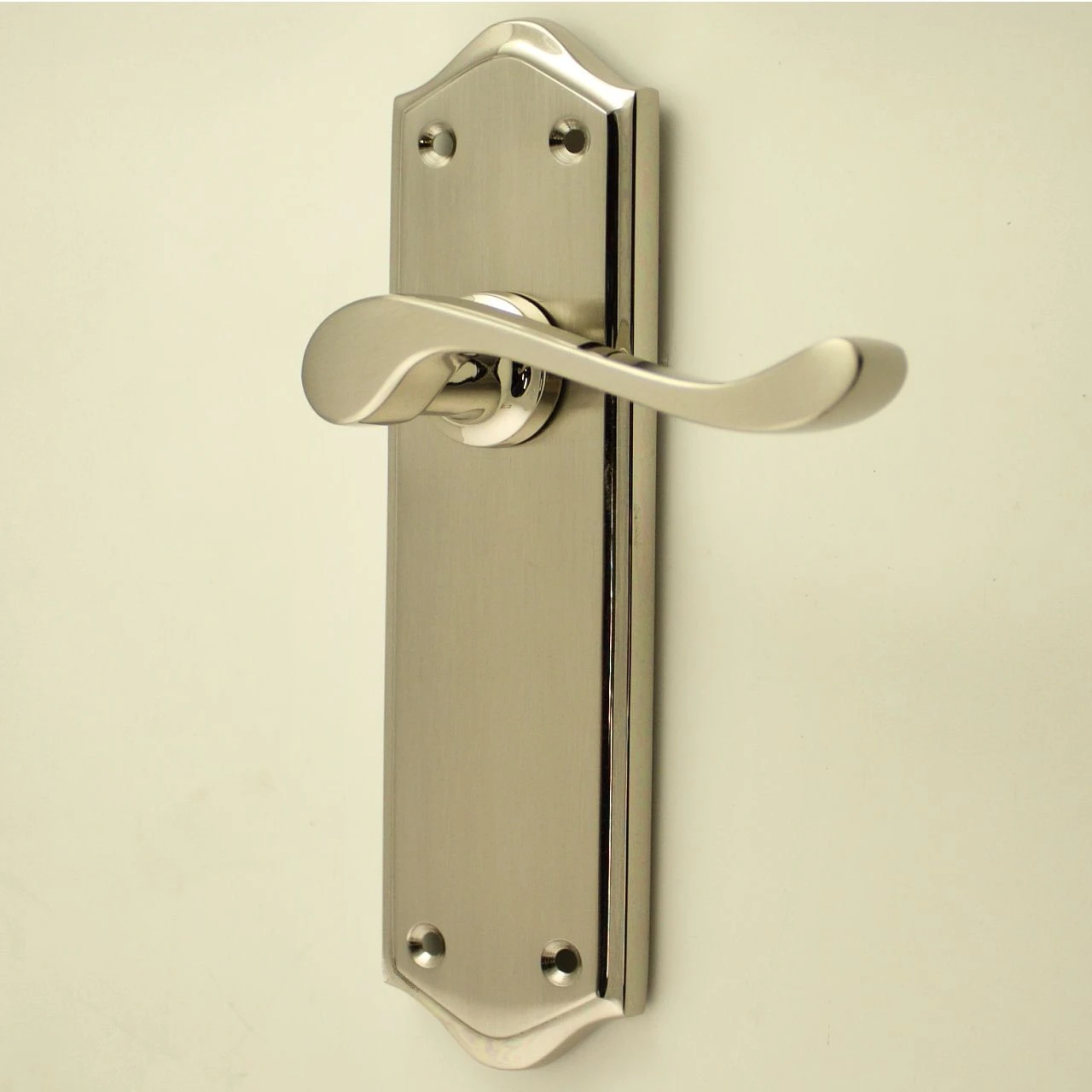 Buckingham Lever Handle Suite - Dual Finish - Satin Nickel & Polished Nickel - Image 2