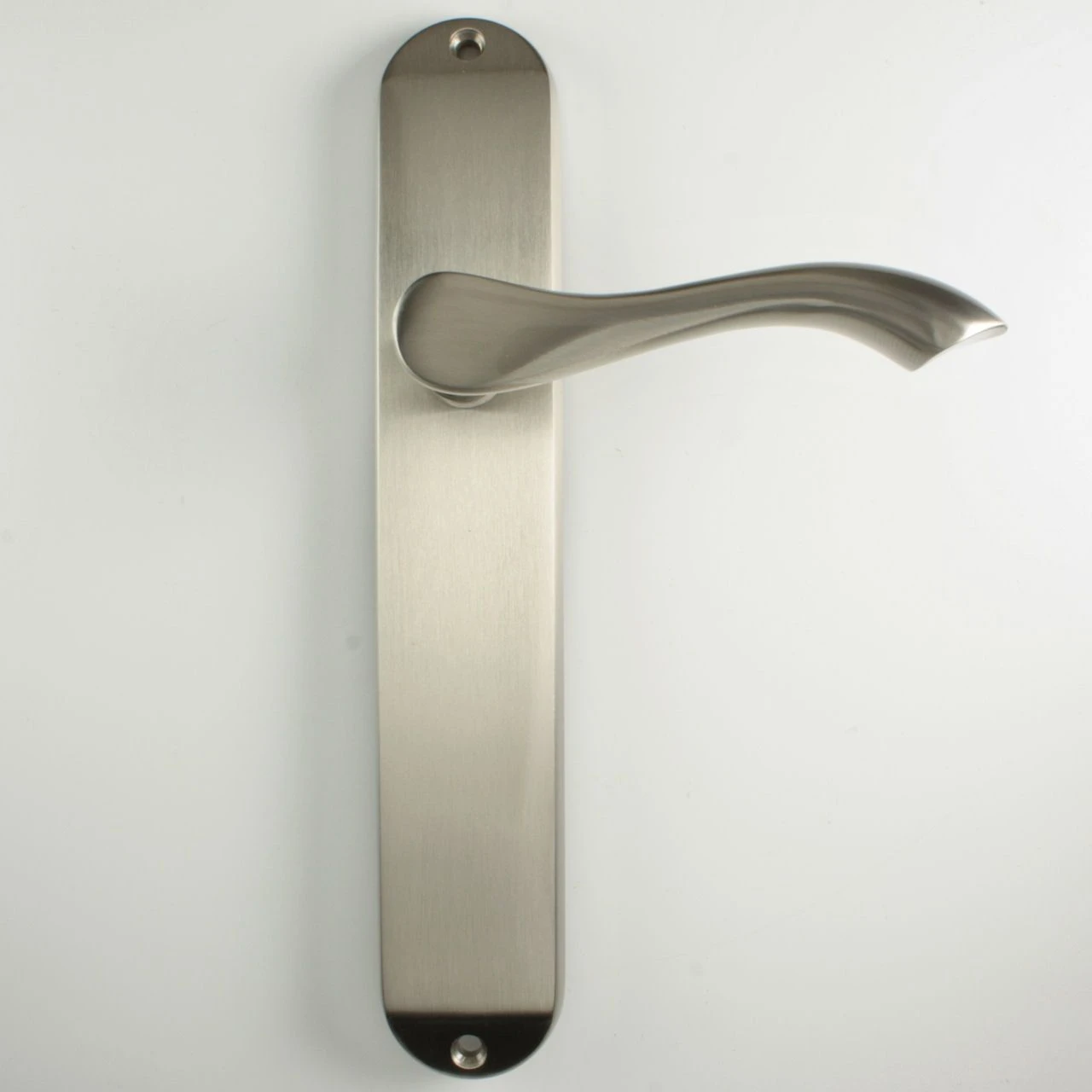 Algarve Lever Suite - Long Plate Door Handles - Satin Nickel - Image 2