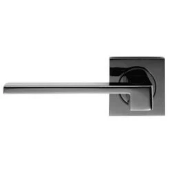 Equi Lever On Square Rose - Black Nickel - Suitable For Use With FD30 / FD60 Fire Doors