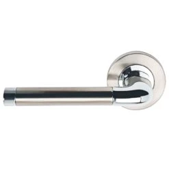 Argo Lever Handles - Dual Finish Satin Nickel & Polished Chrome