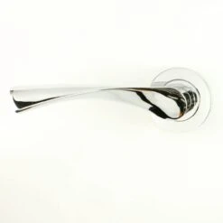 Twirl Lever - Round Rose Door Handles - Polished Chrome - Suitable For Use With FD30 / FD60 Fire Doors