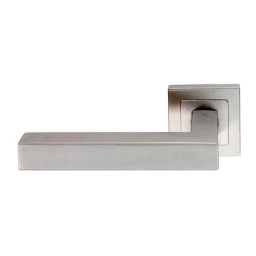 Square Lever On Square Rose - Suitable For Use On FD30 / FD60 Fire Doors - Satin Stainless Steel