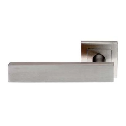 Large Rectangular Lever On Square Rose - Suitable For Use With FD30 / FD60 Fire Doors - Stain Stainless Steel