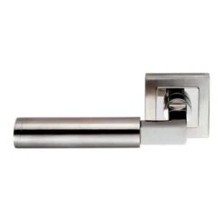 Tubular Lever On Square Rose - Eurospec Dual Stainless Steel - Suitable For Use With FD30 / FD60 Fire Doors