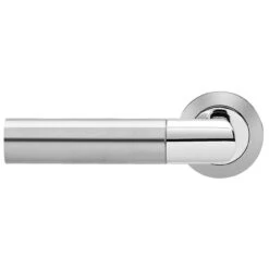 Oregon - Chunky Oval Profile Lever - Dual Satin & Polished Stainless Steel