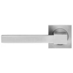 Portland - Square Lever On Square Rose - Satin Stainless Steel