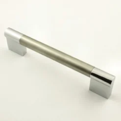 Keyhole Shape Bar Handles - Available In 6 Lengths - Dual Finish Satin Nickel & Polished Chrome