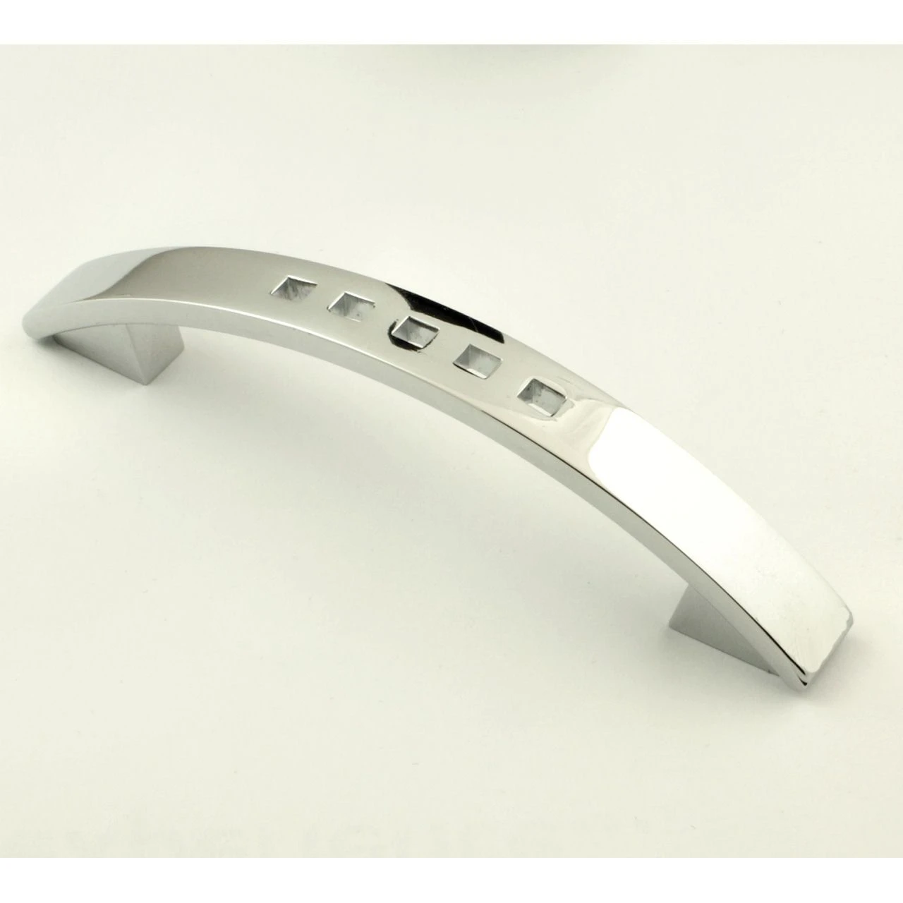 Quadra Bow Handle With Square Hole Design - 162mm Overall Length - Polished Chrome