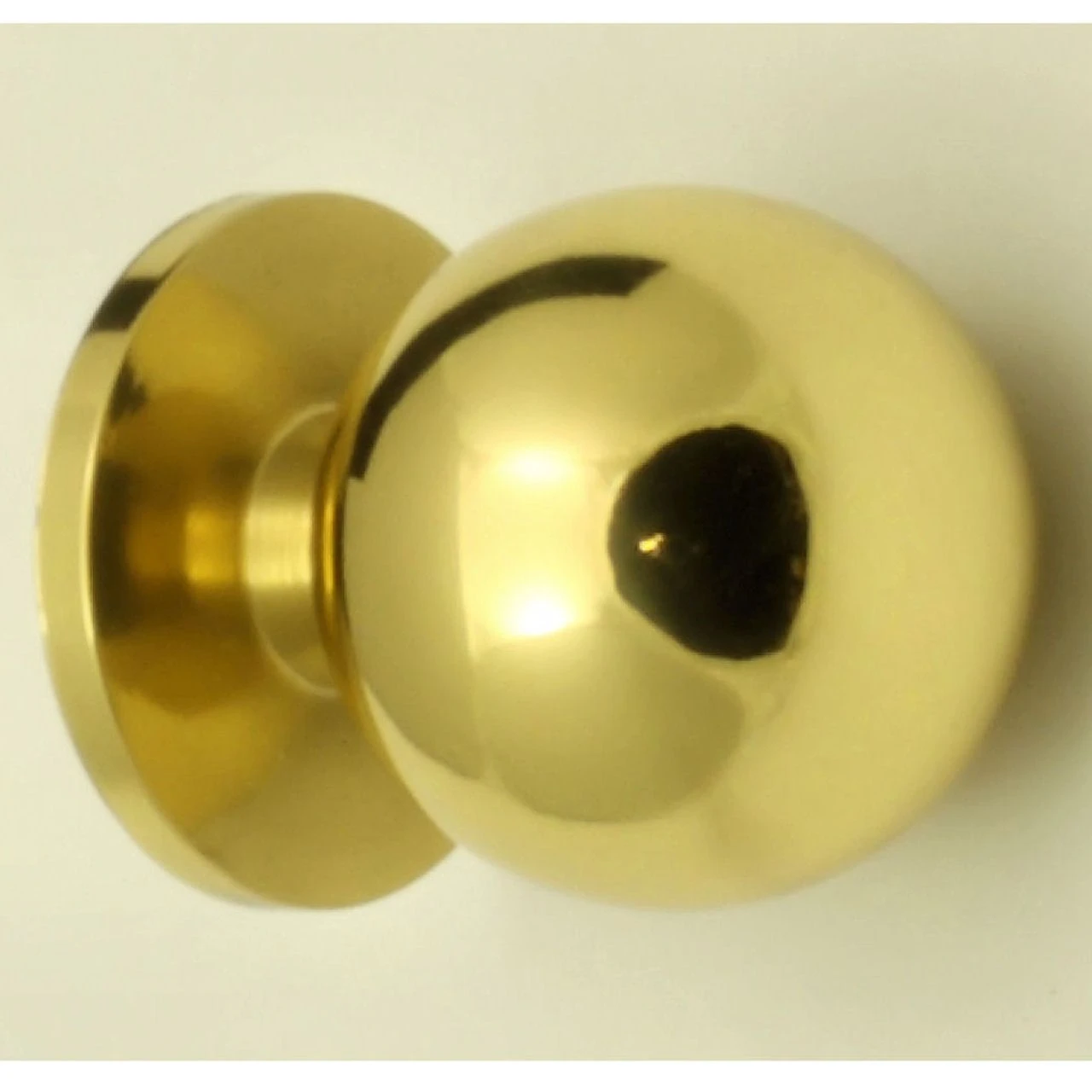 Plain Ball Shape Cupboard Knobs With Fixed Rose - Polished Brass (Lacquered) - Image 5