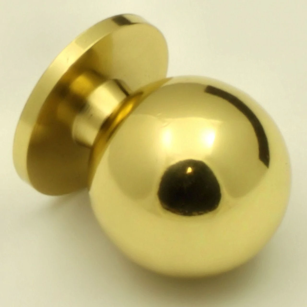Plain Ball Shape Cupboard Knobs With Fixed Rose - Polished Brass (Lacquered) - Image 4