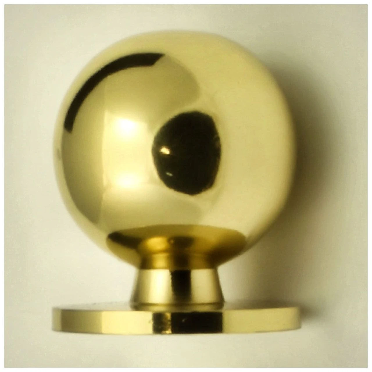 Plain Ball Shape Cupboard Knobs With Fixed Rose - Polished Brass (Lacquered) - Image 3