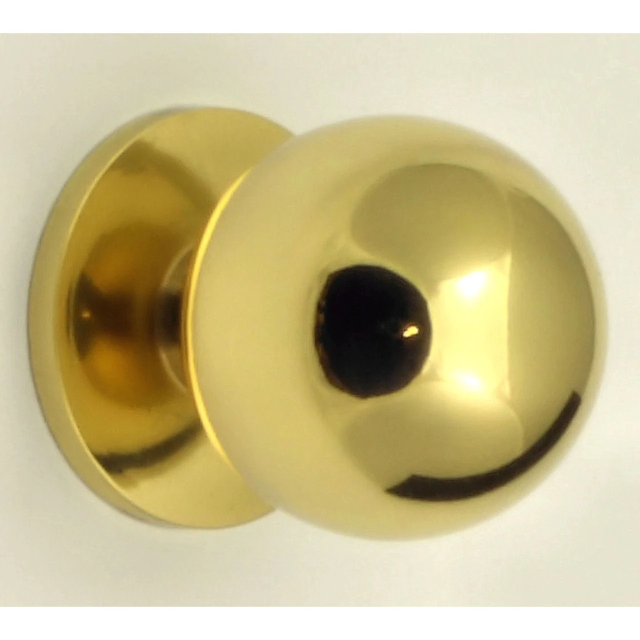 Plain Ball Shape Cupboard Knobs With Fixed Rose - Polished Brass (Lacquered) - Image 2