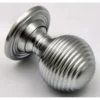 Queen Anne Style - Ringed Pattern Reeded Cupboard Door Knobs - 3 Sizes - Satin Chrome