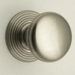 Ringed Pattern Cupboard Knobs - Available In 3 Sizes - Brushed Satin Nickel