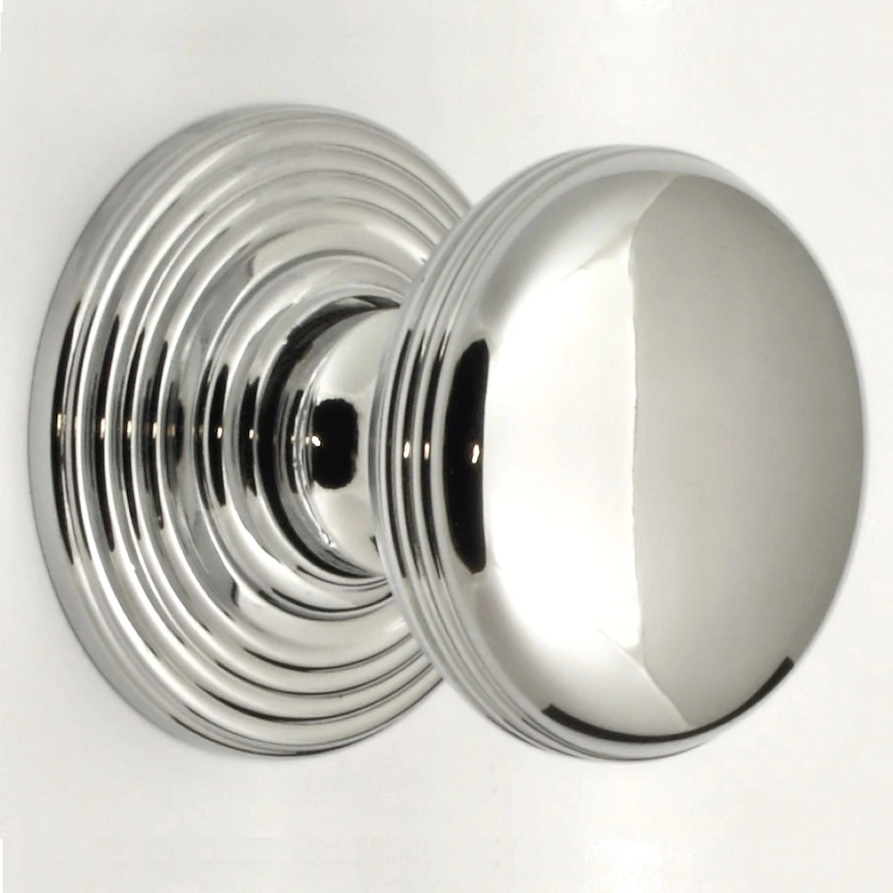 Ringed Pattern Cupboard Knobs - Available In 3 Sizes - Polished Chrome Plated