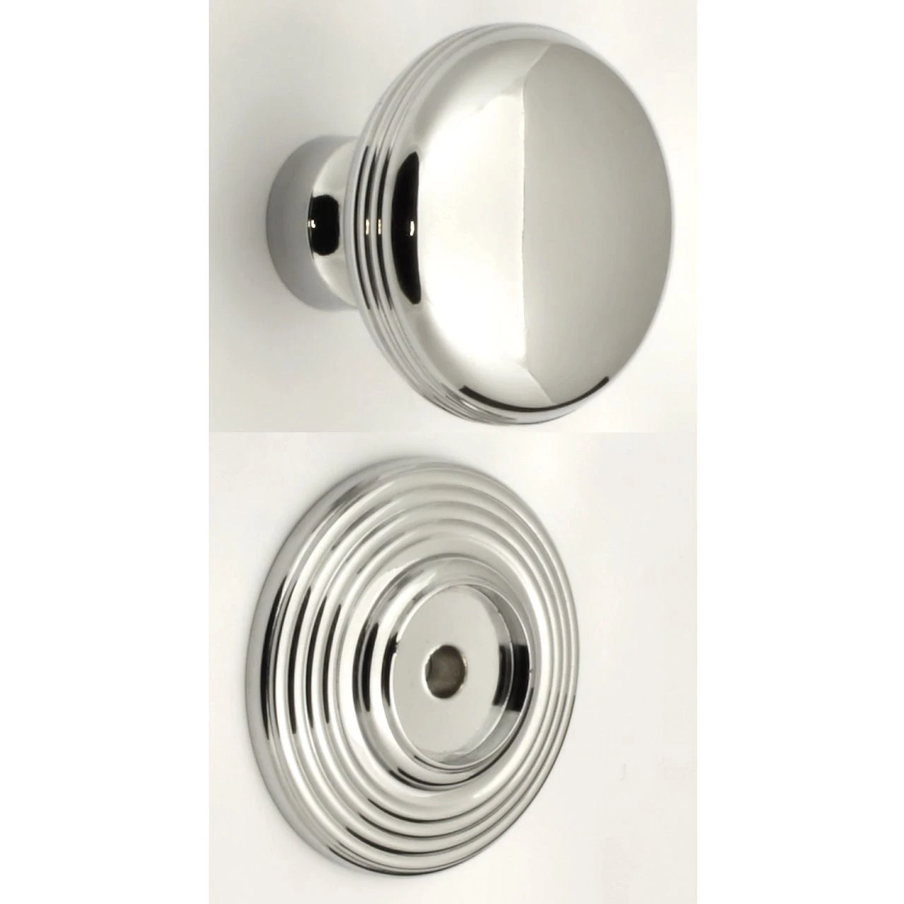 Ringed Pattern Cupboard Knobs - Available In 3 Sizes - Polished Chrome Plated - Image 2