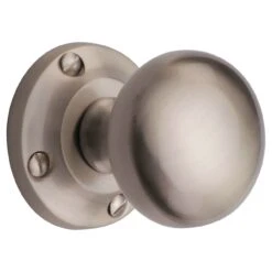Victoria Round Mushroom Shape Mortice Door Knobs - Satin Nickel