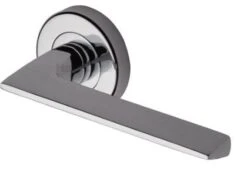 Pyramid Round Rose Lever Handles - Polished Chrome