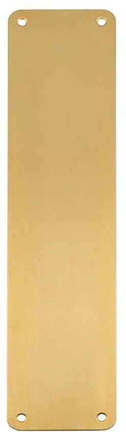 Radius Corner Finger Plate - Two Sizes Available - Bolt Through Fixing - Satin Brass PVD Plated