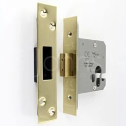 Architectural Quality Euro Profile Dead Lock Case - CE / UKCA Marked - Fire Rated - Certifire Approved - Satin Brass Plated