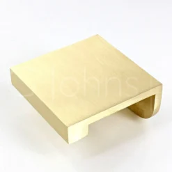 Rear Fixing Finger Edge Pull - With Cube Edge Design - Available In 4 Sizes - Satin Brass (Lacquered)
