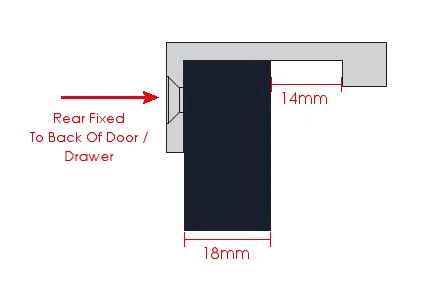 Rear Fixing Finger Edge Pull - With Cube Edge Design - Available In 4 Sizes - Satin Brass (Lacquered) - Image 4