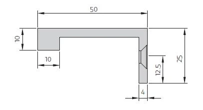 Rear Fixing Finger Edge Pull - With Cube Edge Design - Available In 4 Sizes - Satin Chrome - Image 3