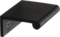 Rear Fixing Finger Edge Pull - With Rounded Edge Design - Available In 3 Sizes - Matt Black
