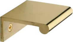 Rear Fixing Finger Edge Pull - With Rounded Edge Design - Available In 3 Sizes - Polished Brass (Lacquered)